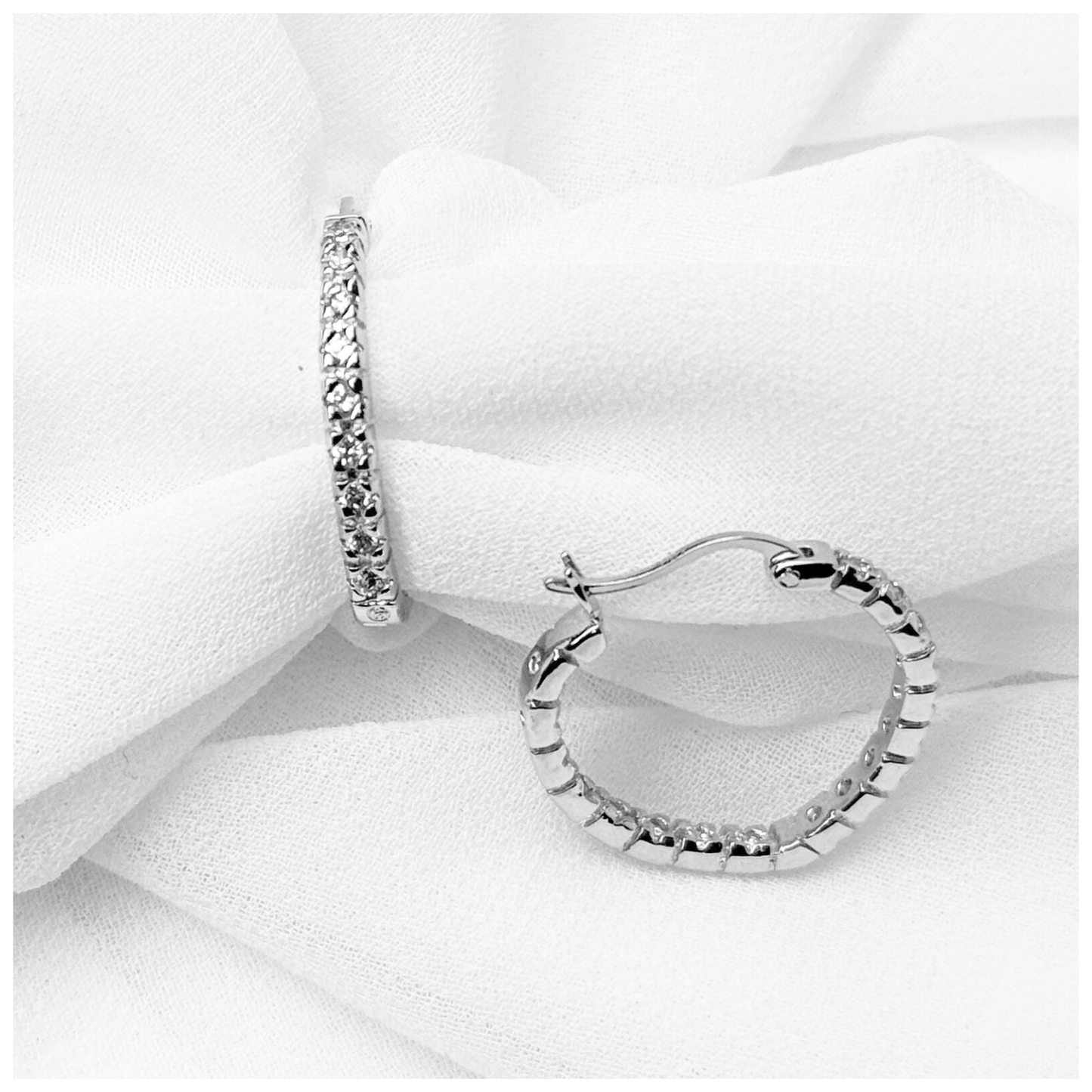 ARETE CORAZON CIRCONIA PLATA .925 RODIO