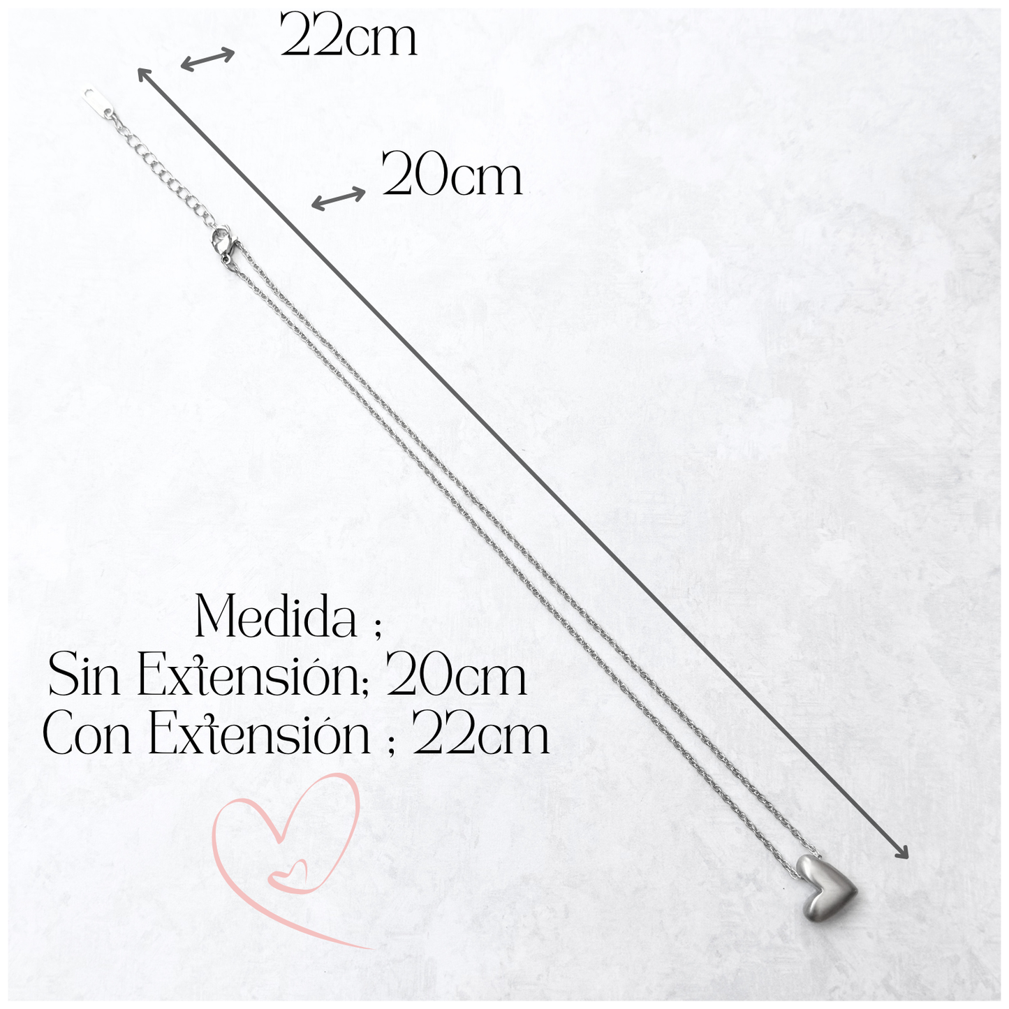 GARGANTILLA CORAZON MATE ACERO