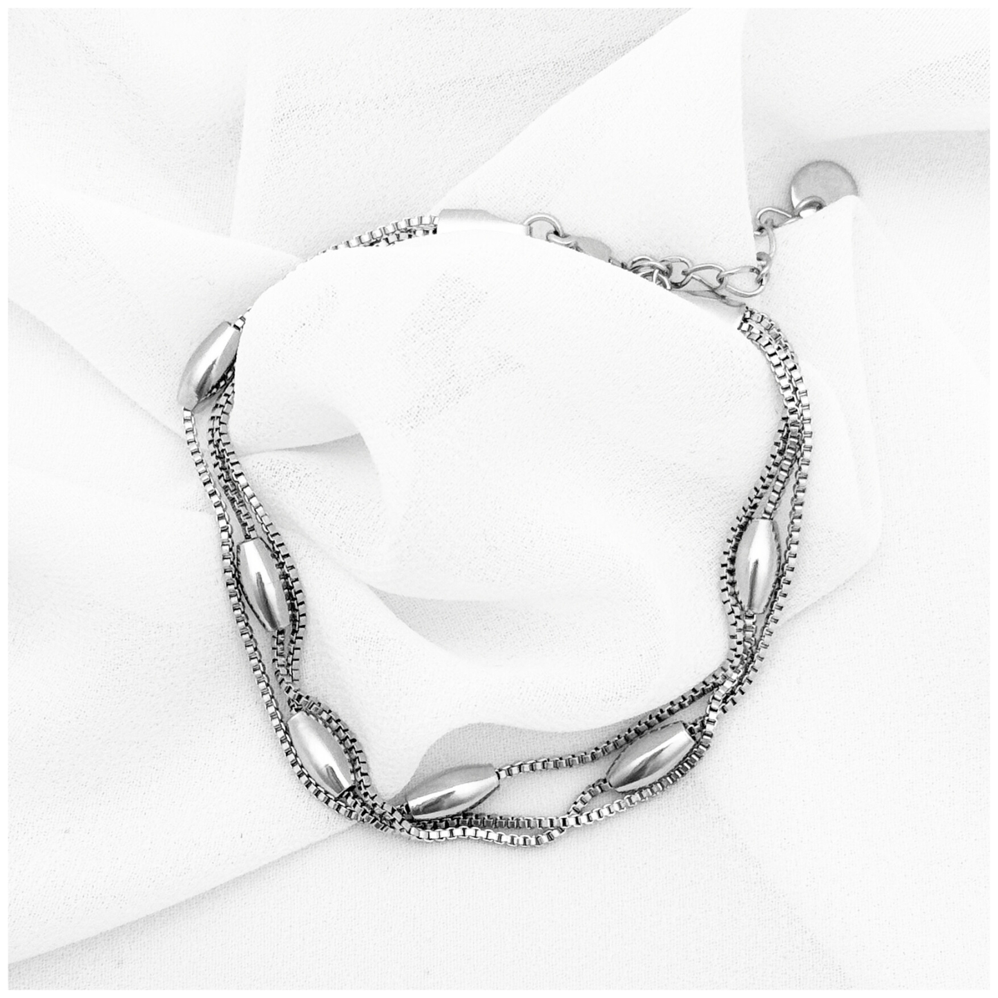 PULSERA DOBLE CADENA ACERO