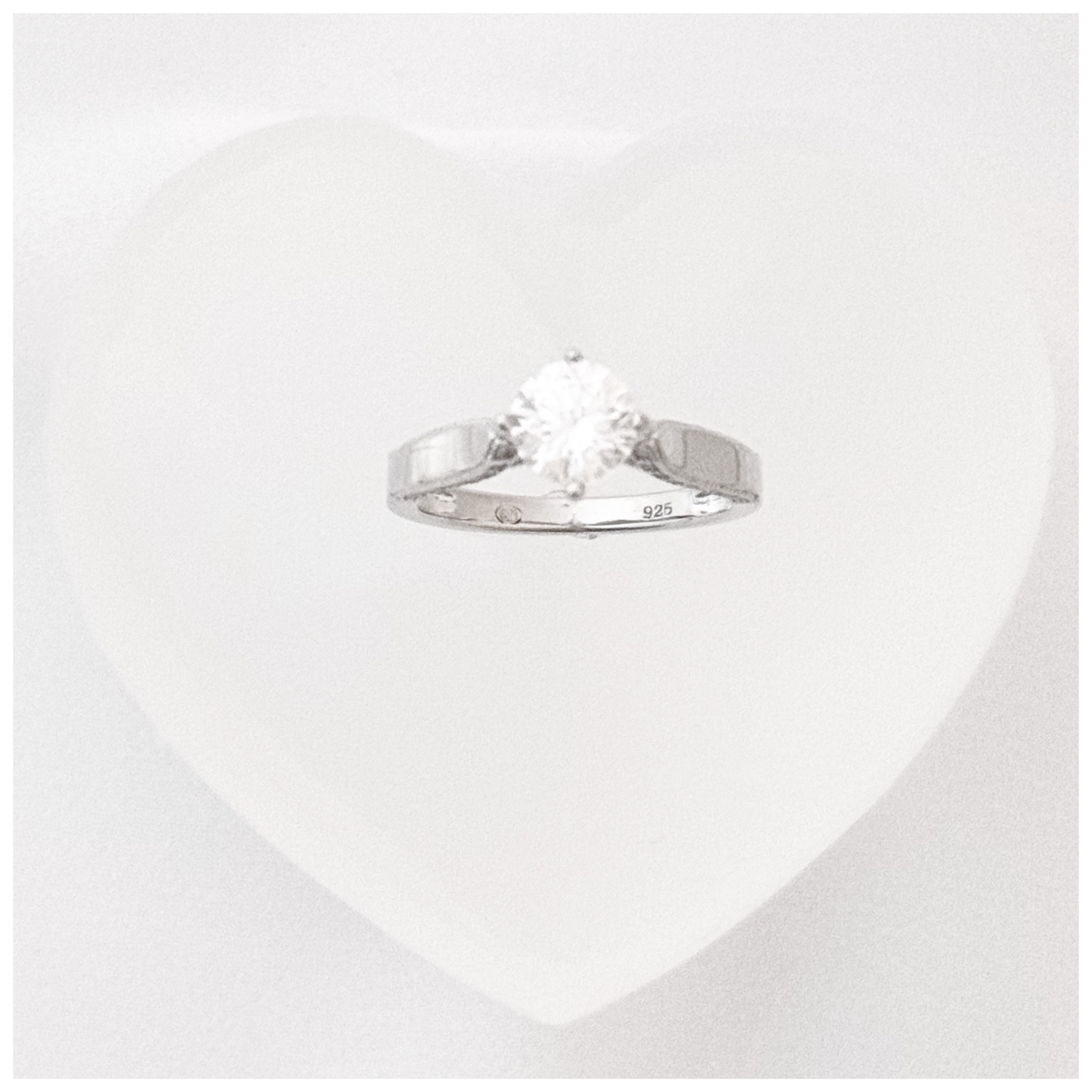 ANILLO SOLITARIO CIRCONIA PLATA .925 RODIO