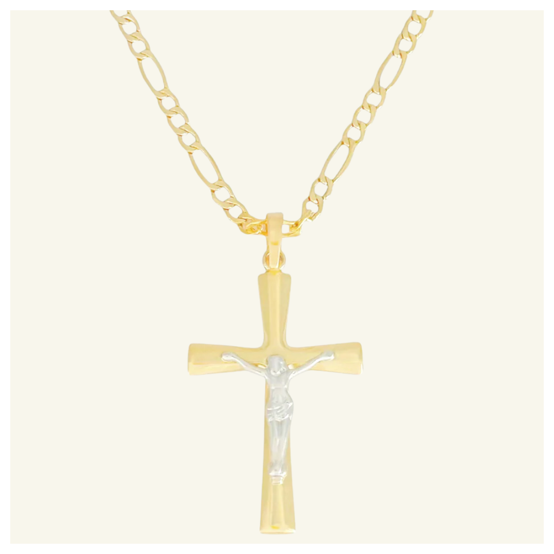 COLLAR FIGARO CRISTO CRUZ LISA PD ORO 14K