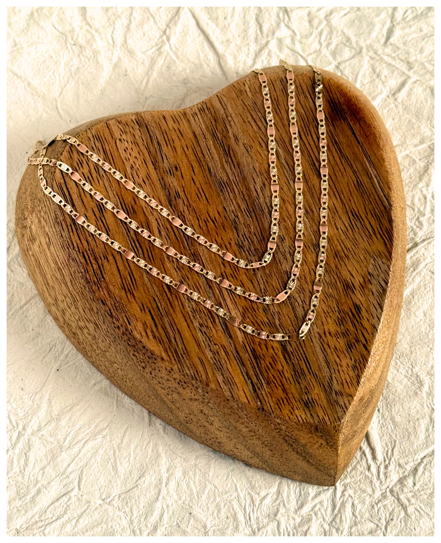 10K GOLD TRI-COLOR DIAMOND CUT CHAIN