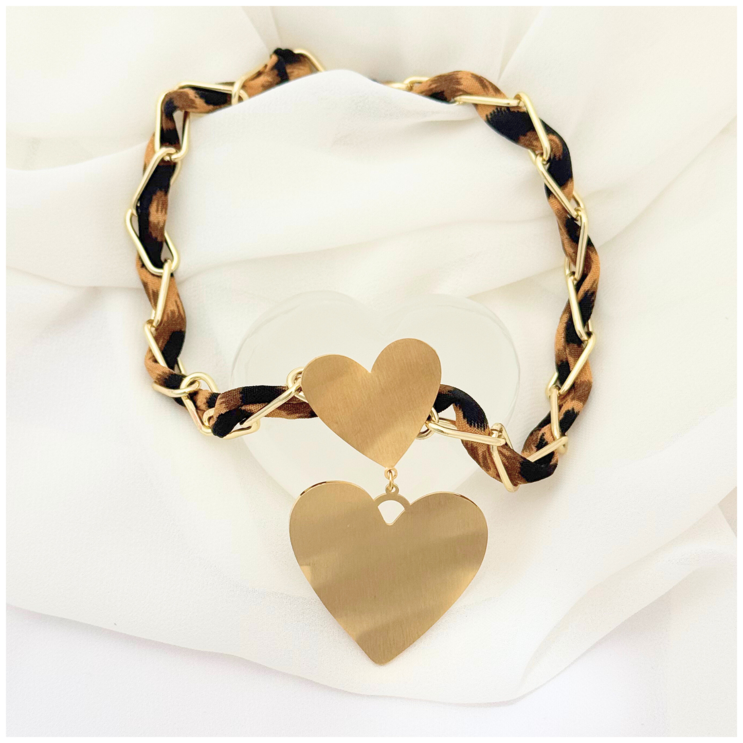 GARGANTILLA CORAZON ACERO DORADO