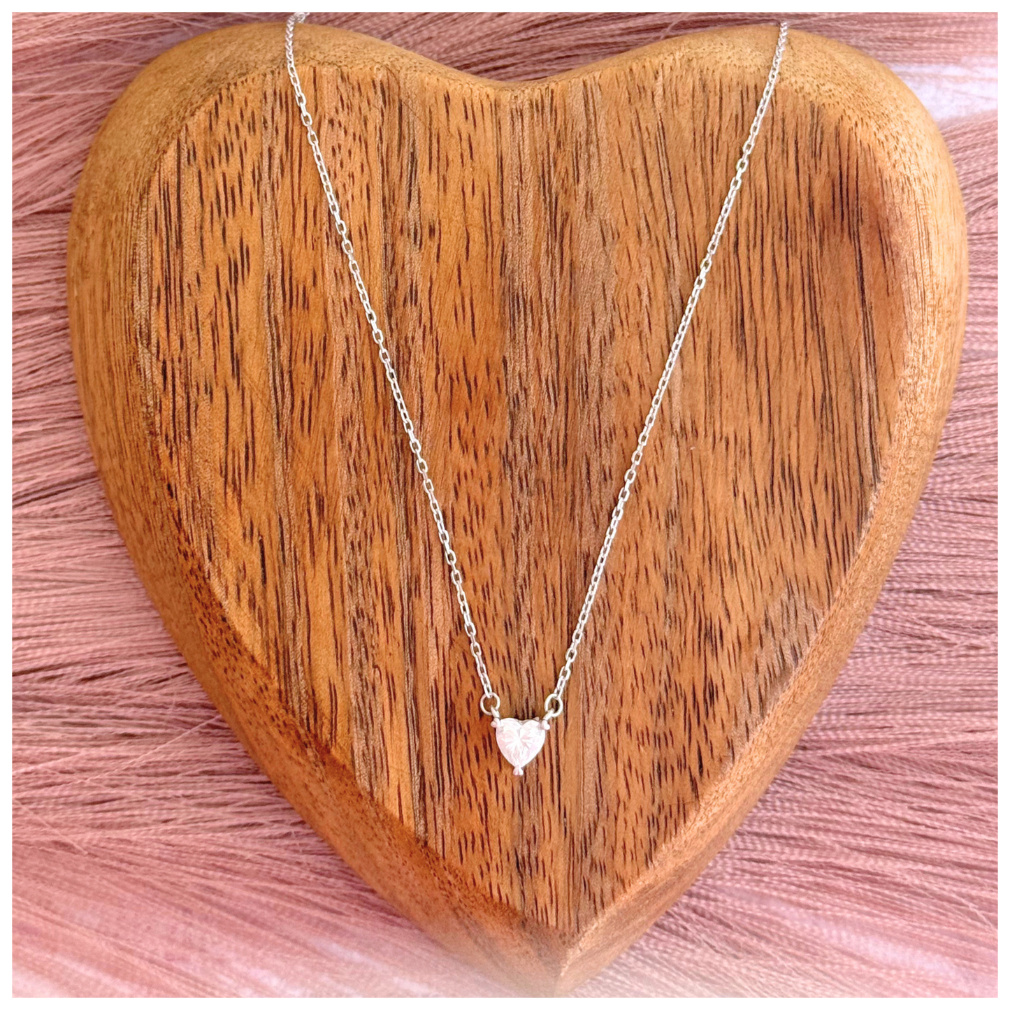 CADENA DIJE CORAZON DE MOISSANITA PLATA.925 RODIO