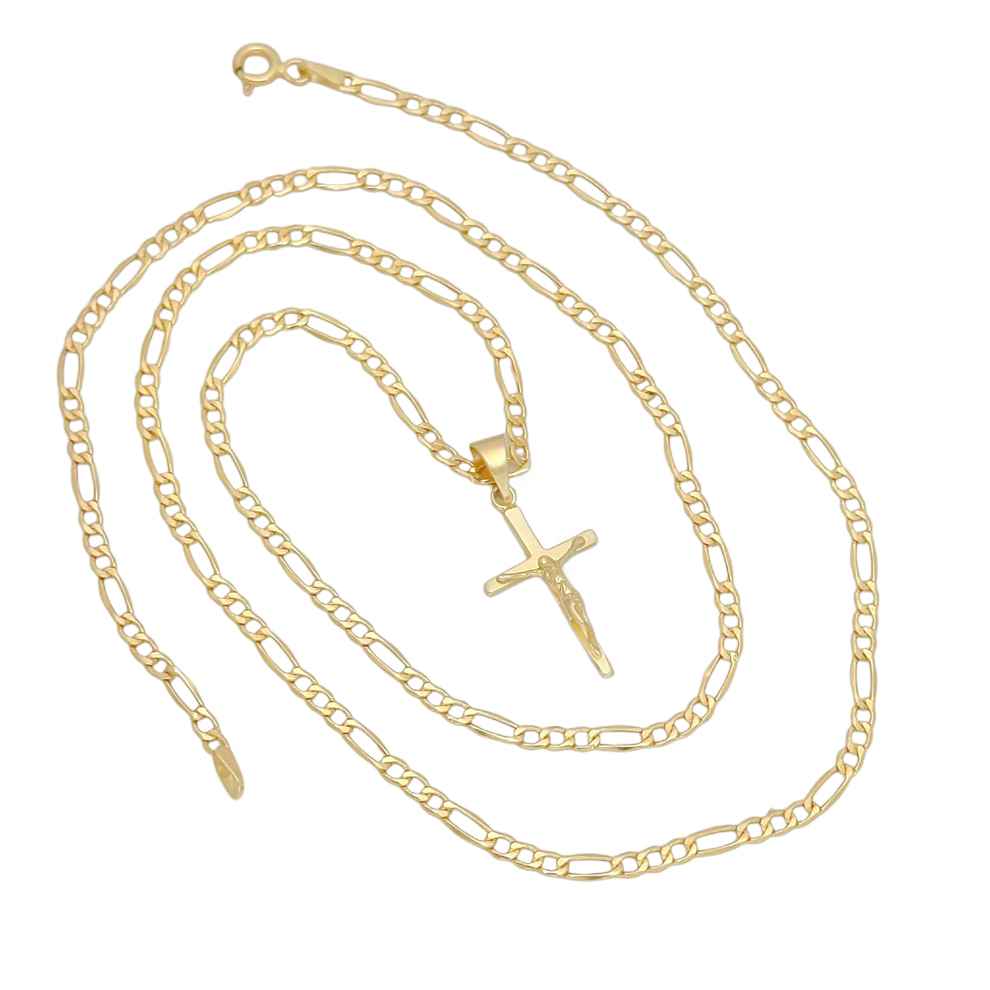 COLLAR FIGARO CRISTO CRUZ LISA ORO 14K
