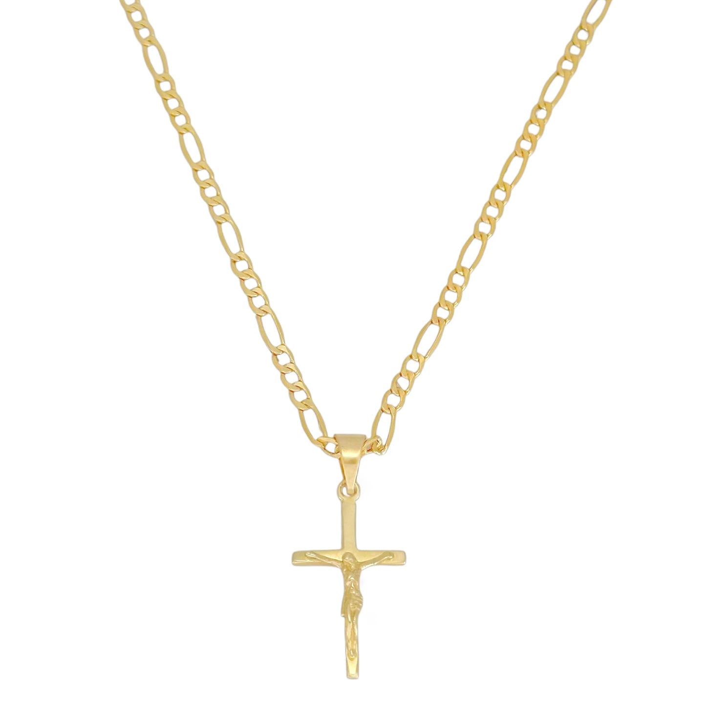 COLLAR FIGARO CRISTO CRUZ LISA ORO 14K