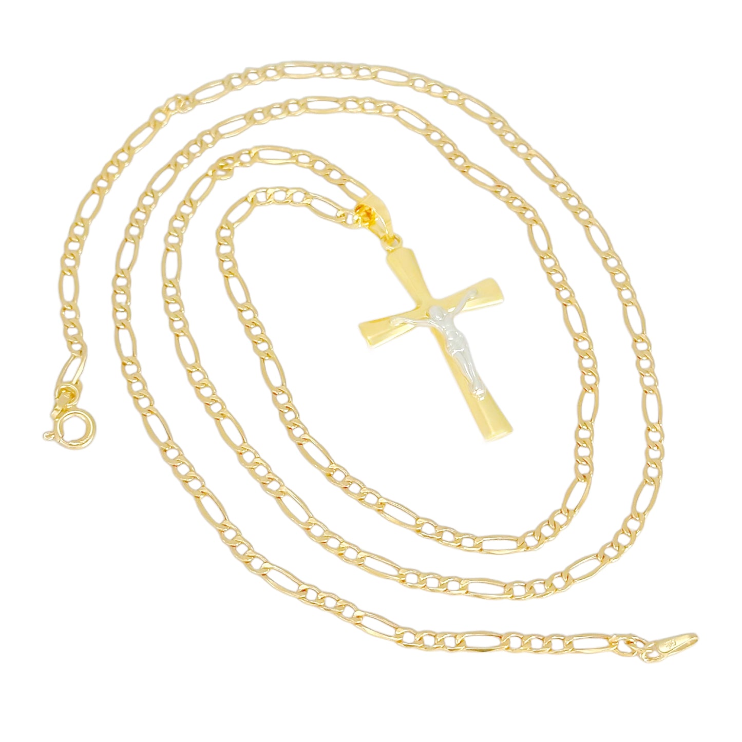 COLLAR FIGARO CRISTO CRUZ LISA PD ORO 14K