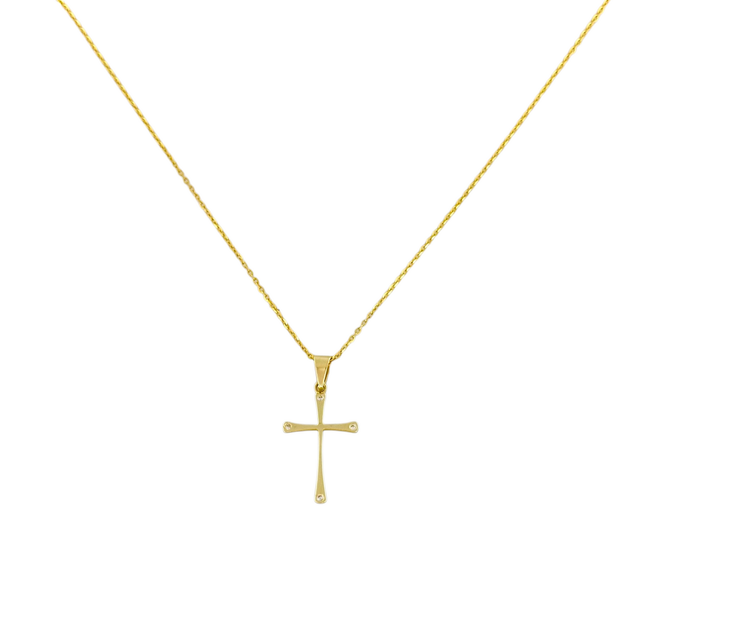 COLLAR CRUZ LISA ZIRCONIA ORO 14K