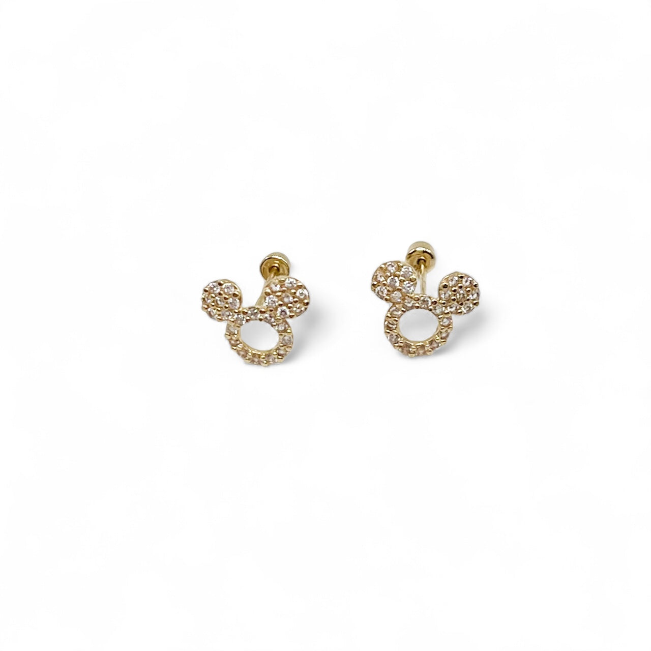 BROQUEL MICKEY ZIRCONIA PAVE DISNEY ORO 10K