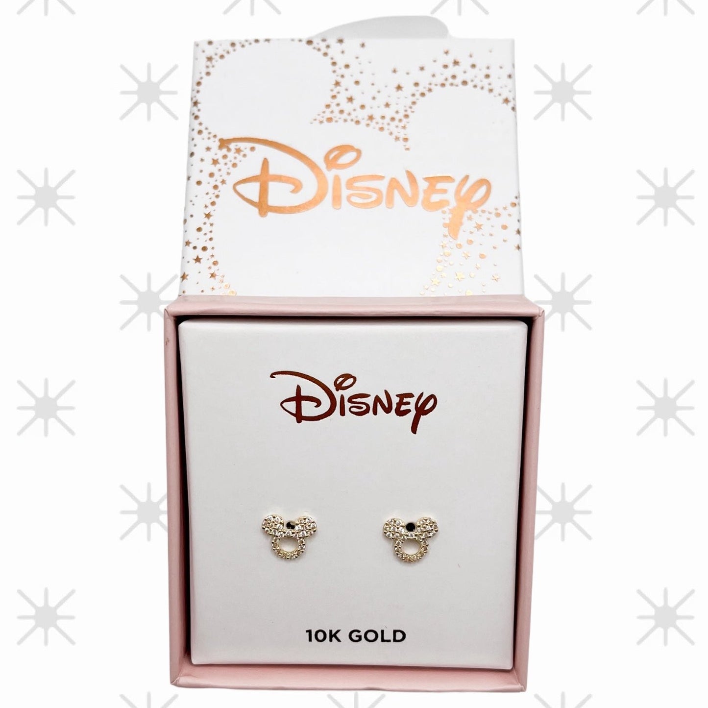 BROQUEL MICKEY ZIRCONIA PAVE DISNEY ORO 10K