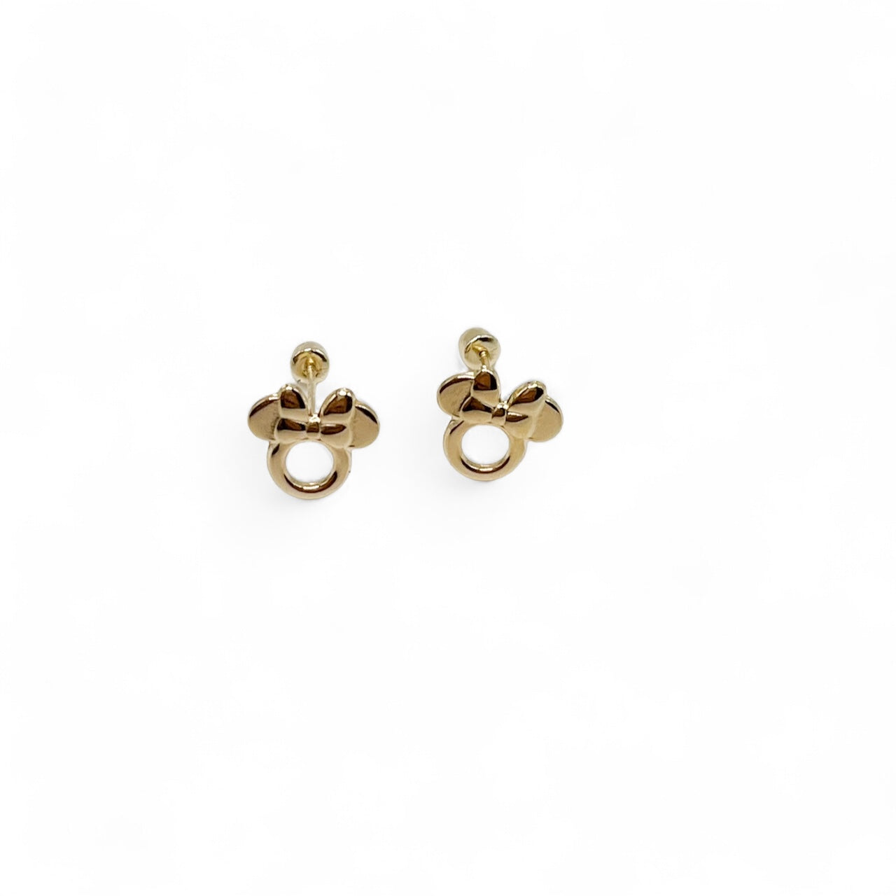 BROQUEL MINNIE CONTORNO LISO ORO 10K DISNEY