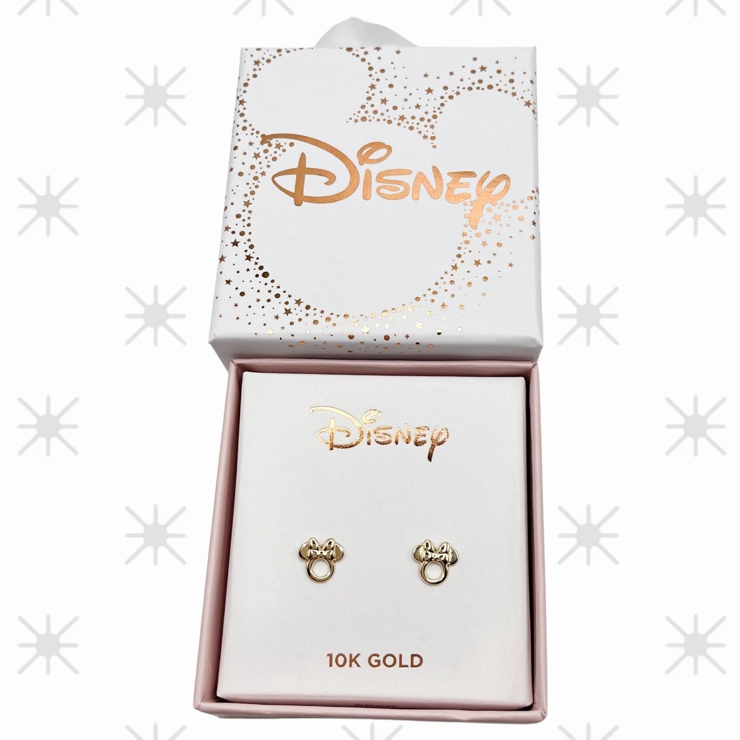 BROQUEL MINNIE CONTORNO LISO ORO 10K DISNEY