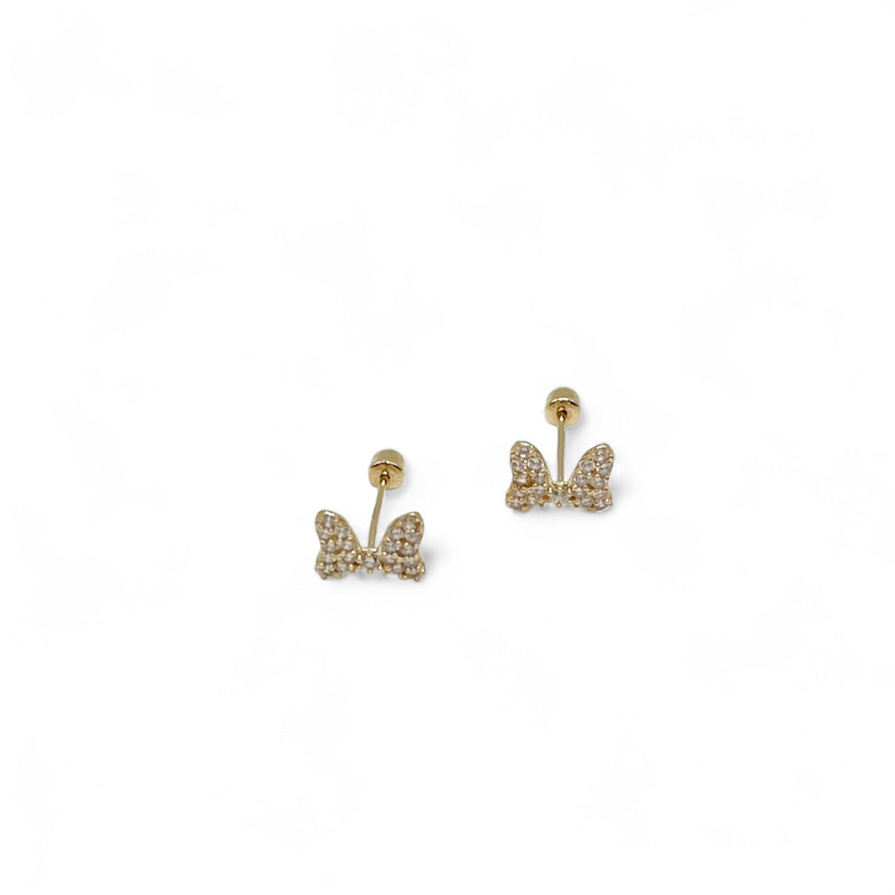 BROQUEL MINNIE MOÑO ZIRCONIA DISNEY ORO 10K