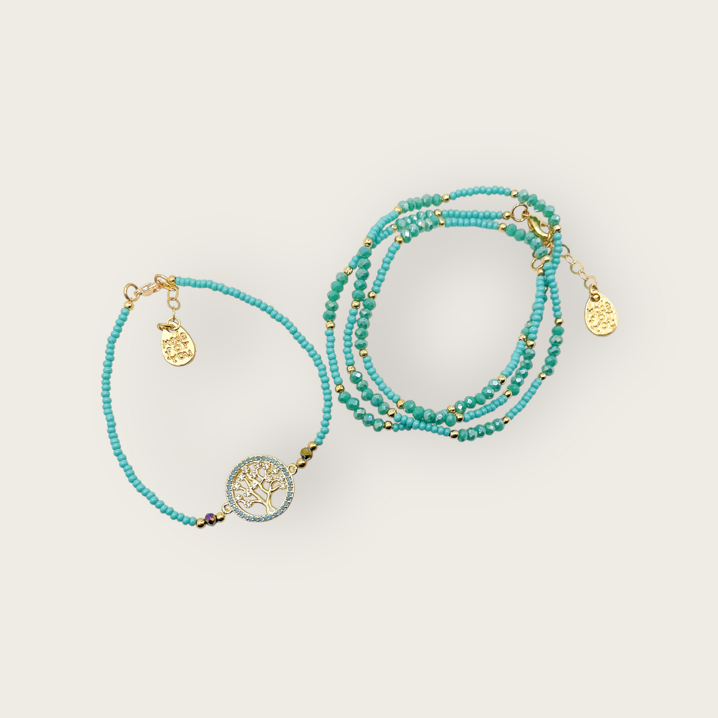 PULSERA CHAQUIRA ARBOL DE LA VIDA TURQUESA CHAPA
