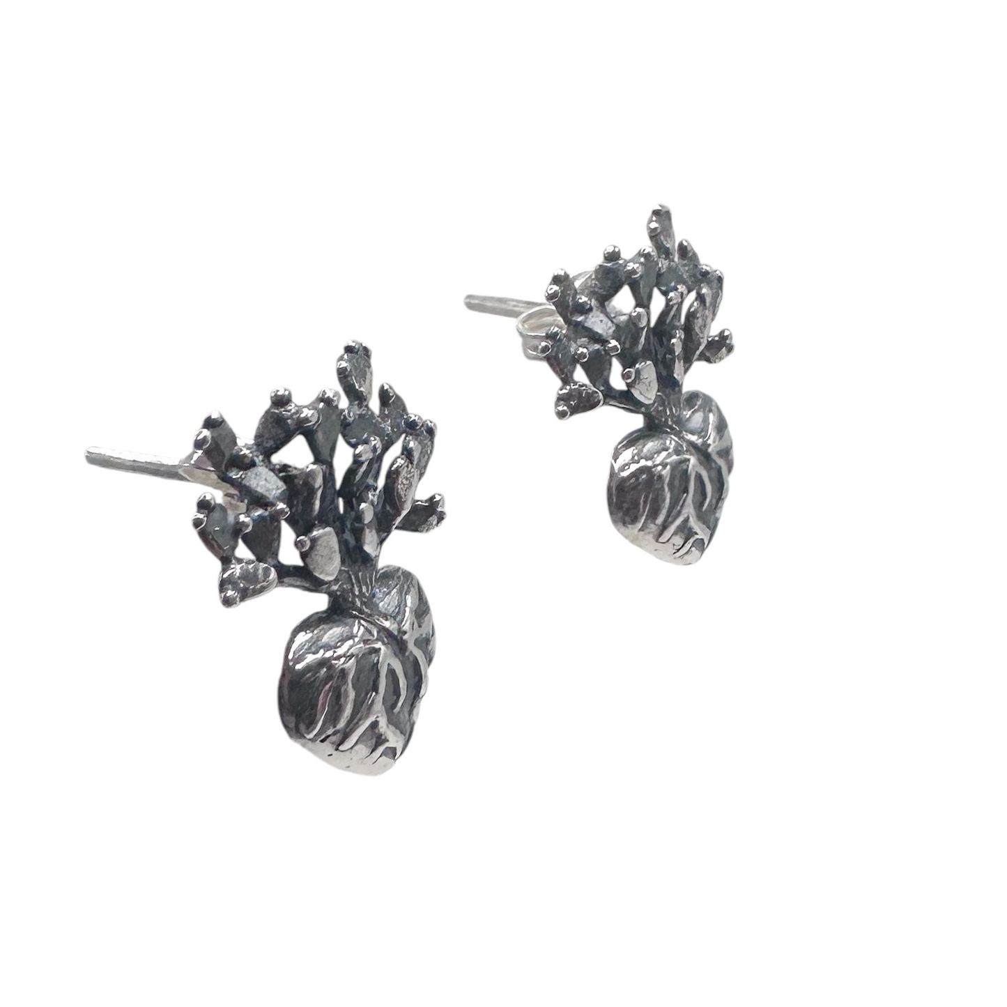 ARETE CORAZON NOPAL PLATA .925