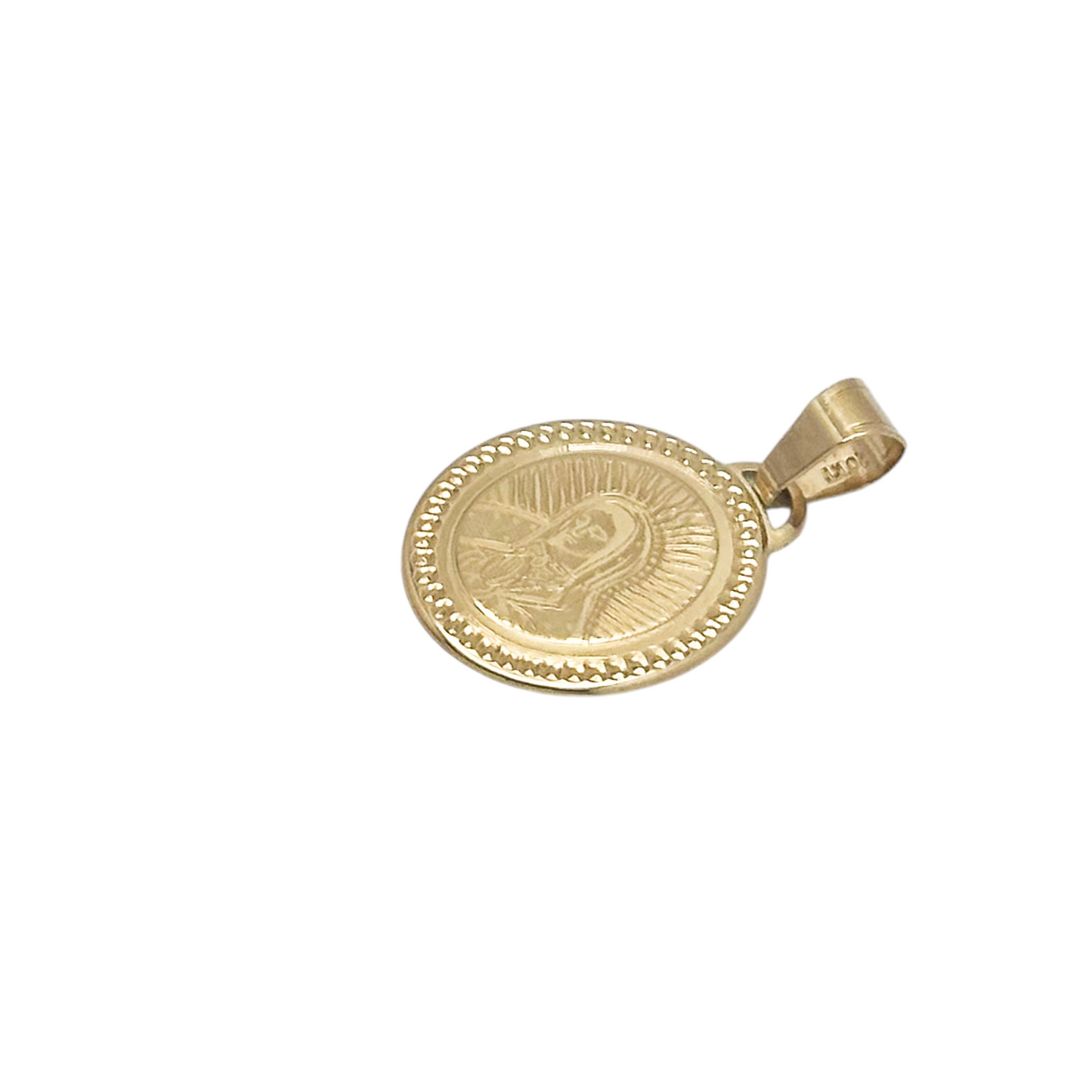 MEDALLA VIRGEN DE GUADALUPE OVAL LASER ORO 10K *