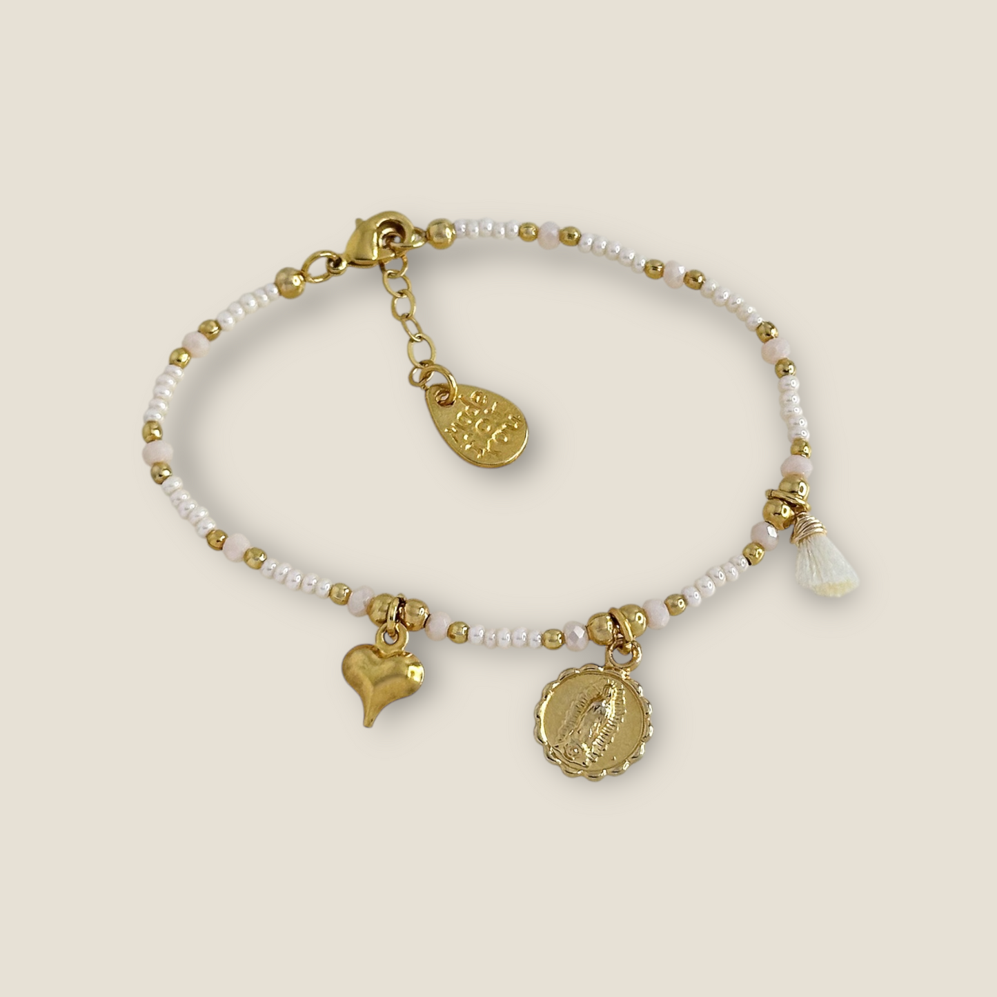 PULSERA CHAQUIRA VIRGEN DE GUADALUPE CORAZON