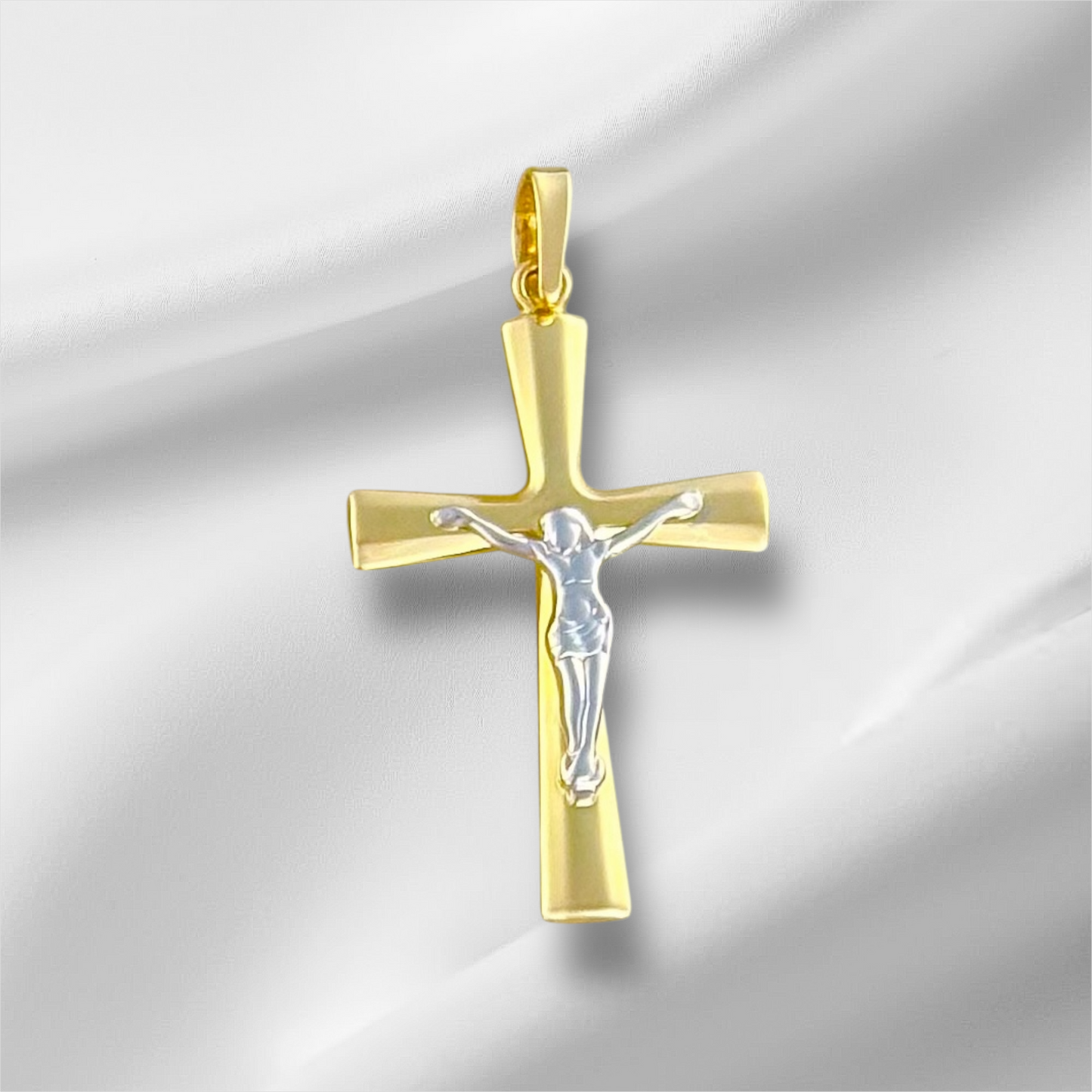 PLAIN CROSS CHRIST PENDANT PD 14K GOLD