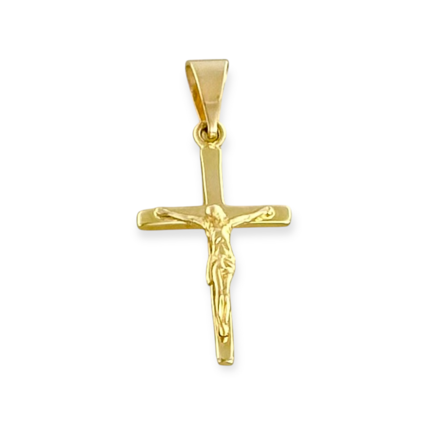 DIJE CRISTO BARRA LISA ORO 14K