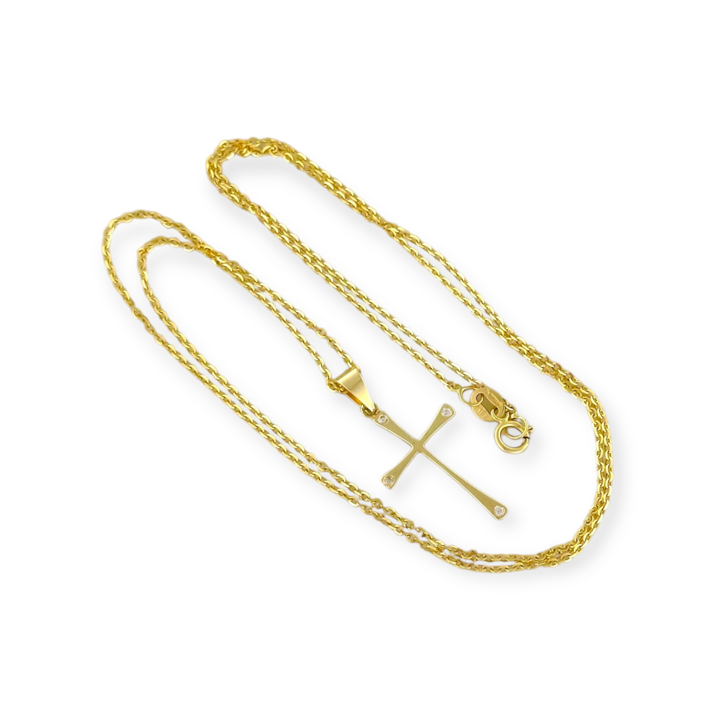 COLLAR CRUZ LISA ZIRCONIA ORO 14K