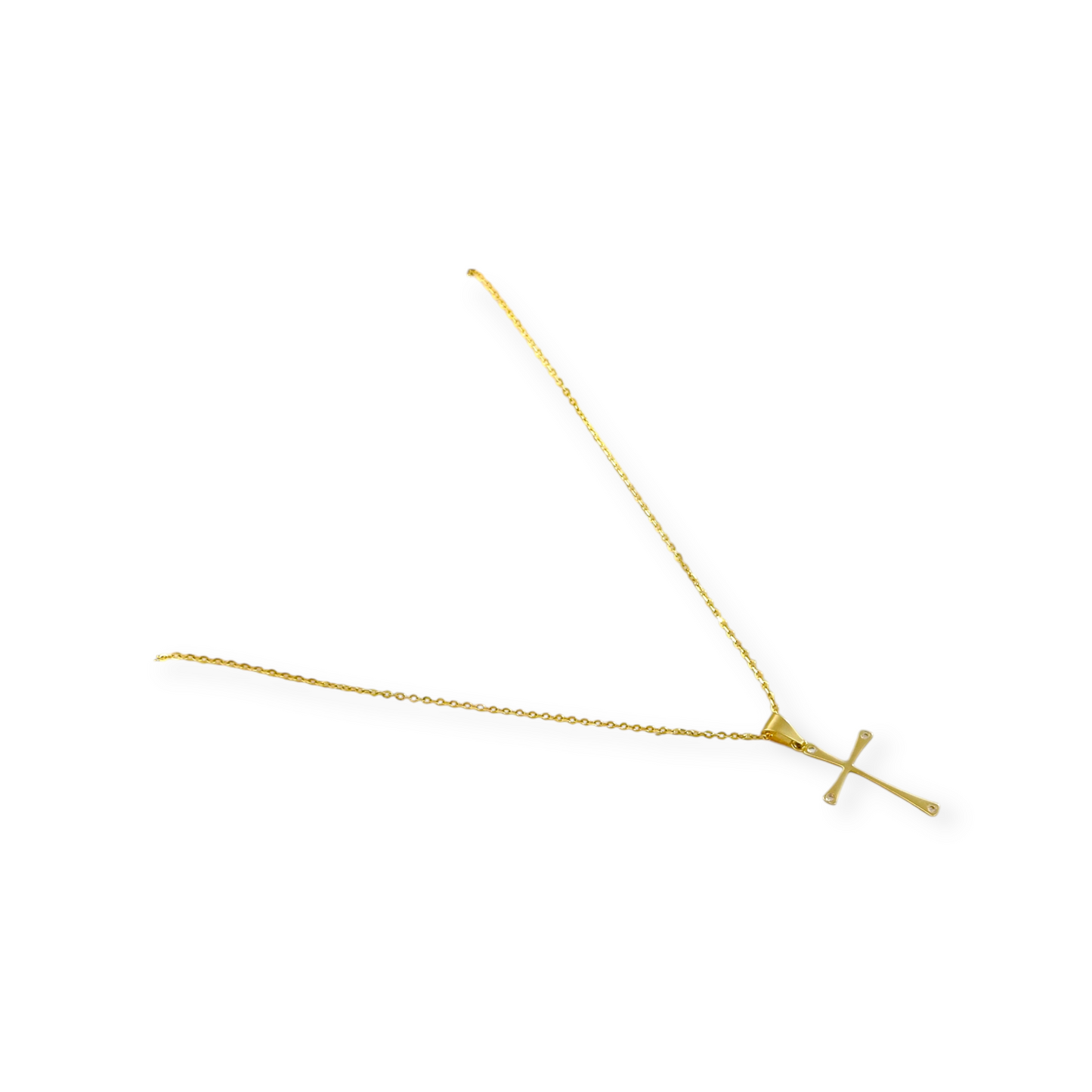 COLLAR CRUZ LISA ZIRCONIA ORO 14K