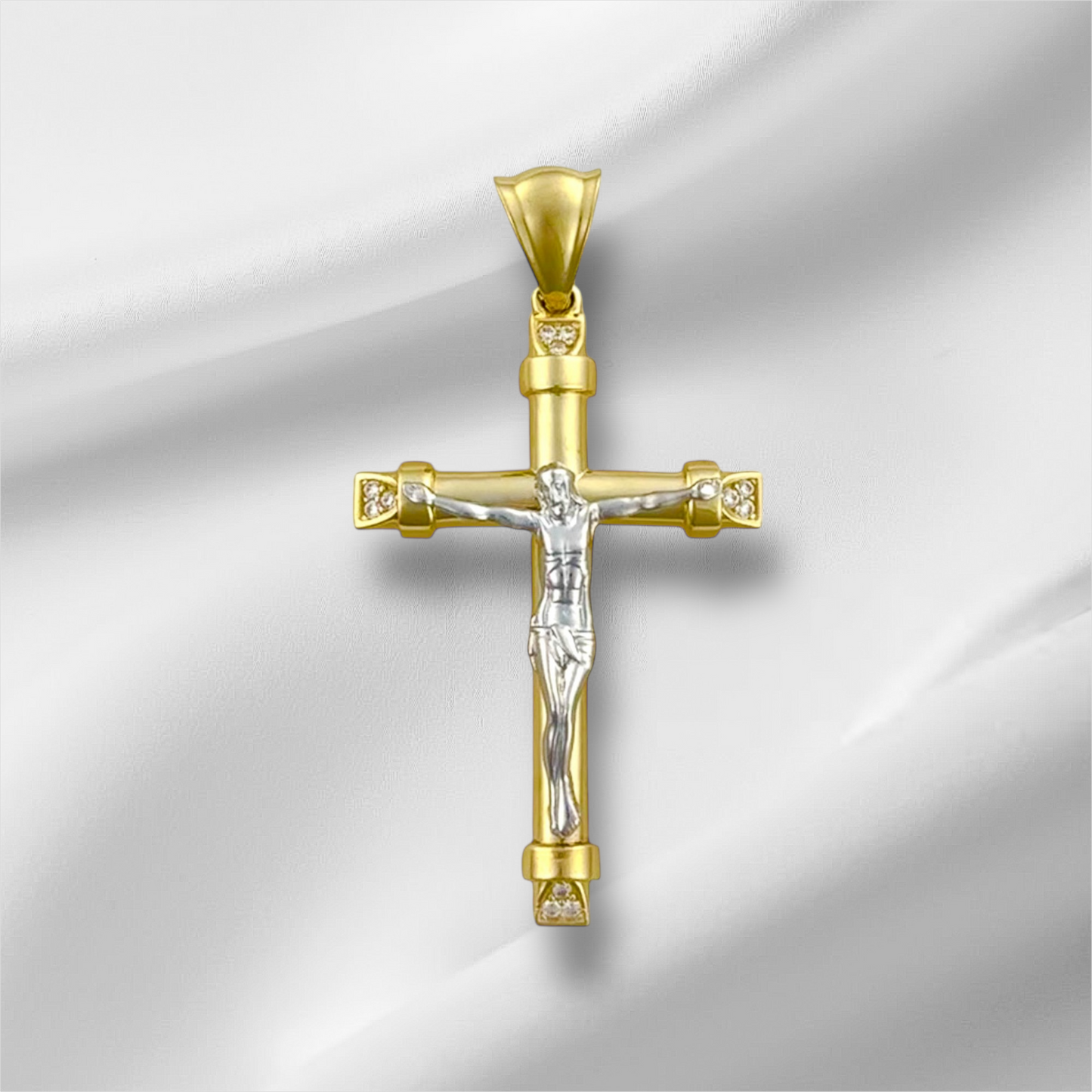 CHRIST PENDANT ZIRCONIA POINT 10K GOLD