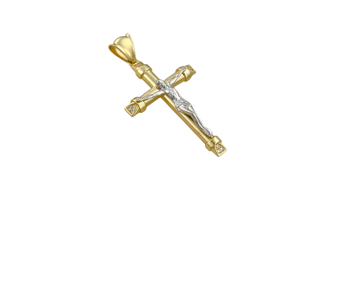 CHRIST PENDANT ZIRCONIA POINT 10K GOLD
