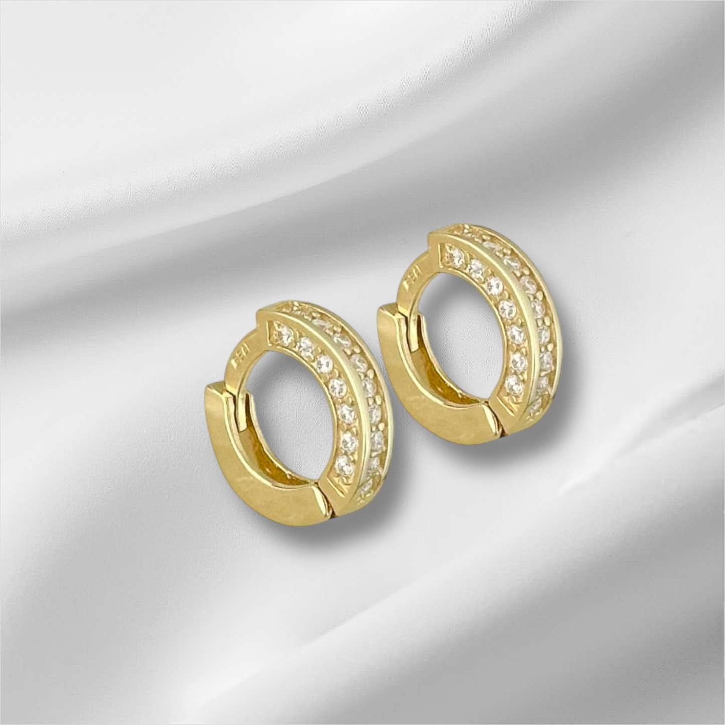 HUGIE DOBLE ZIRCONIA ORO 14K