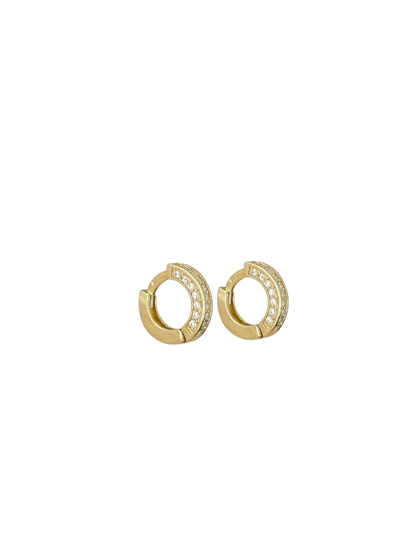 HUGIE DOBLE ZIRCONIA ORO 14K