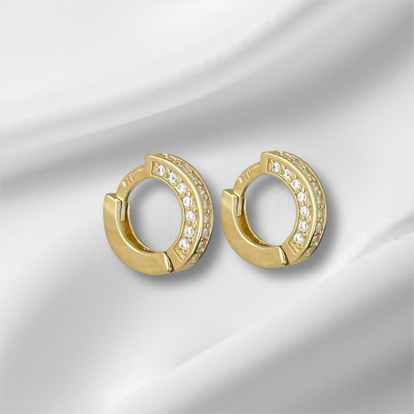 HUGIE DOBLE ZIRCONIA ORO 14K