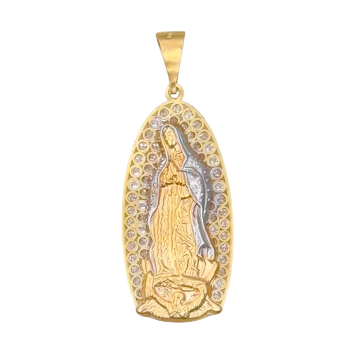VIRGIN OF GUADALUPE MEDAL SILHOUETTE 10K GOLD