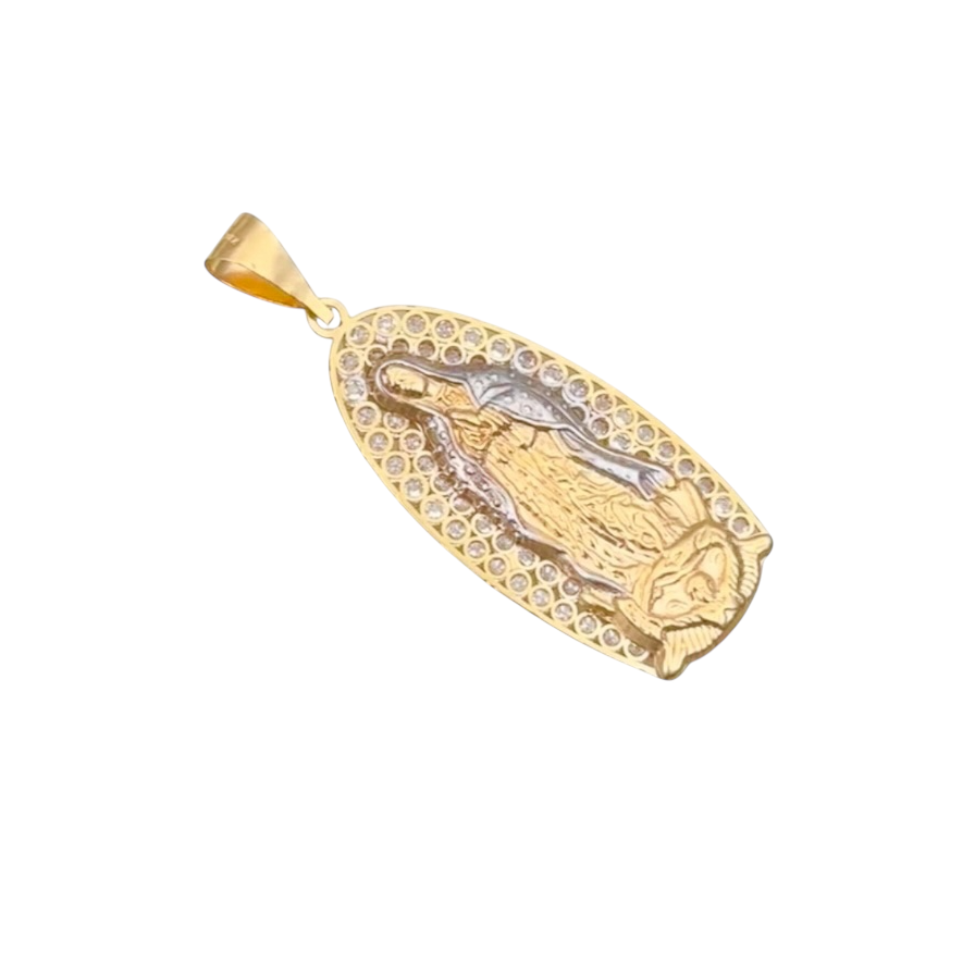 VIRGIN OF GUADALUPE MEDAL SILHOUETTE 10K GOLD