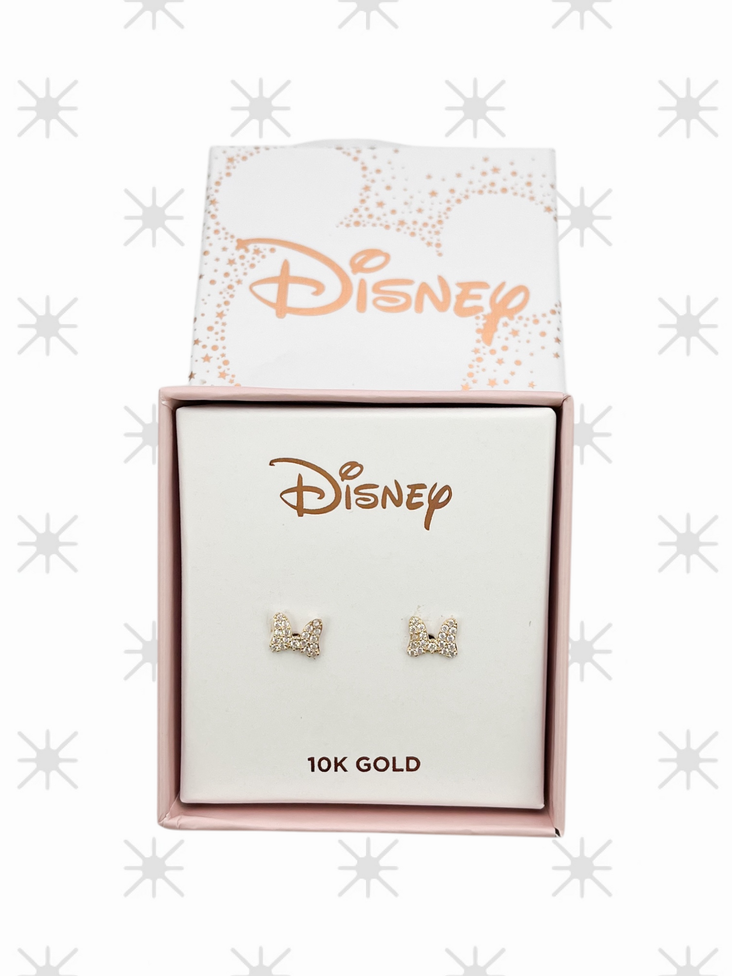 BROQUEL MINNIE MOÑO ZIRCONIA DISNEY ORO 10K