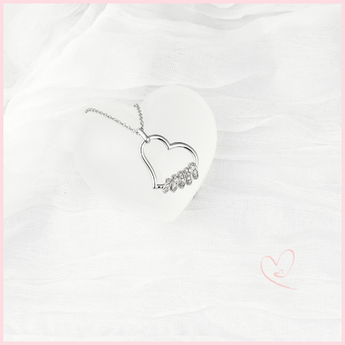 CADENA CORAZON CON PIEDRA PLATA .925 RODIO