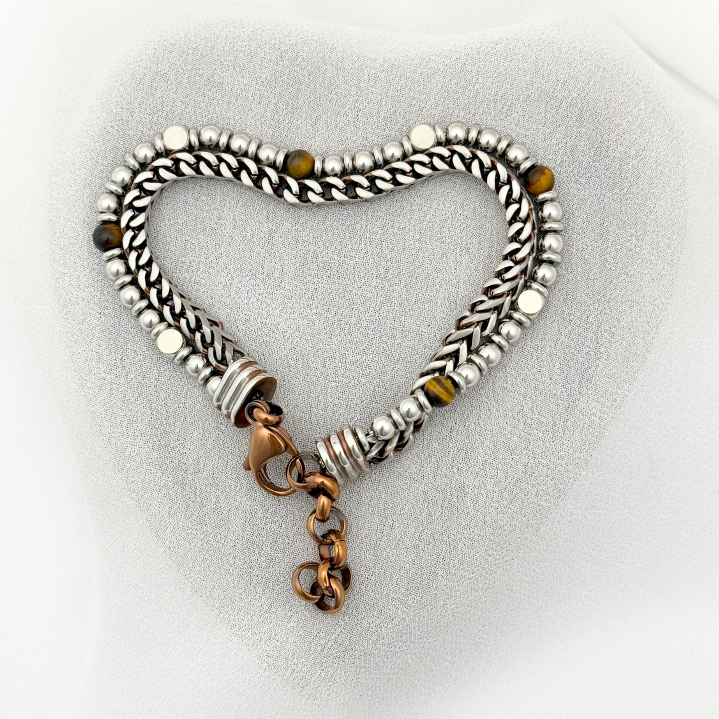 PULSERA ACERO 2 CADENAS PN CABALLERO