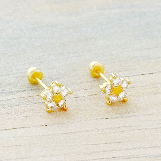 BROQUEL FLOR ESTRELLA ORO 10K