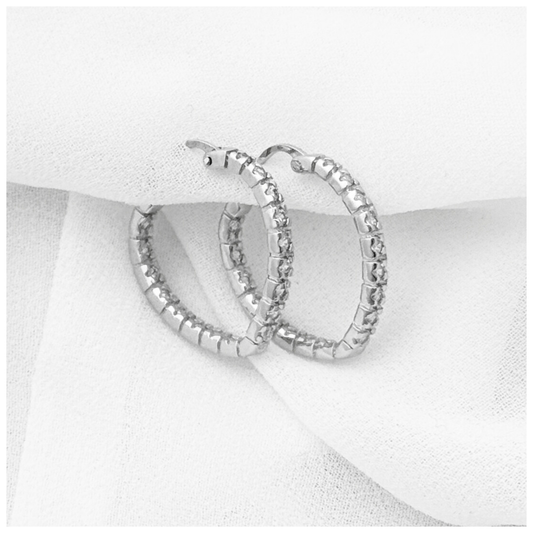 ARETE CORAZON CIRCONIA PLATA .925 RODIO