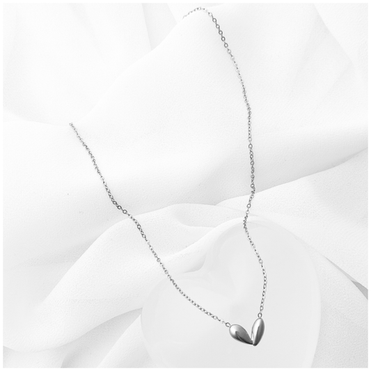 GARGANTILLA  CORAZON OVAL ACERO