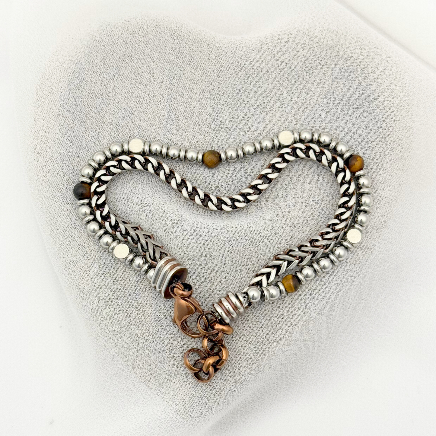 PULSERA ACERO 2 CADENAS PN CABALLERO