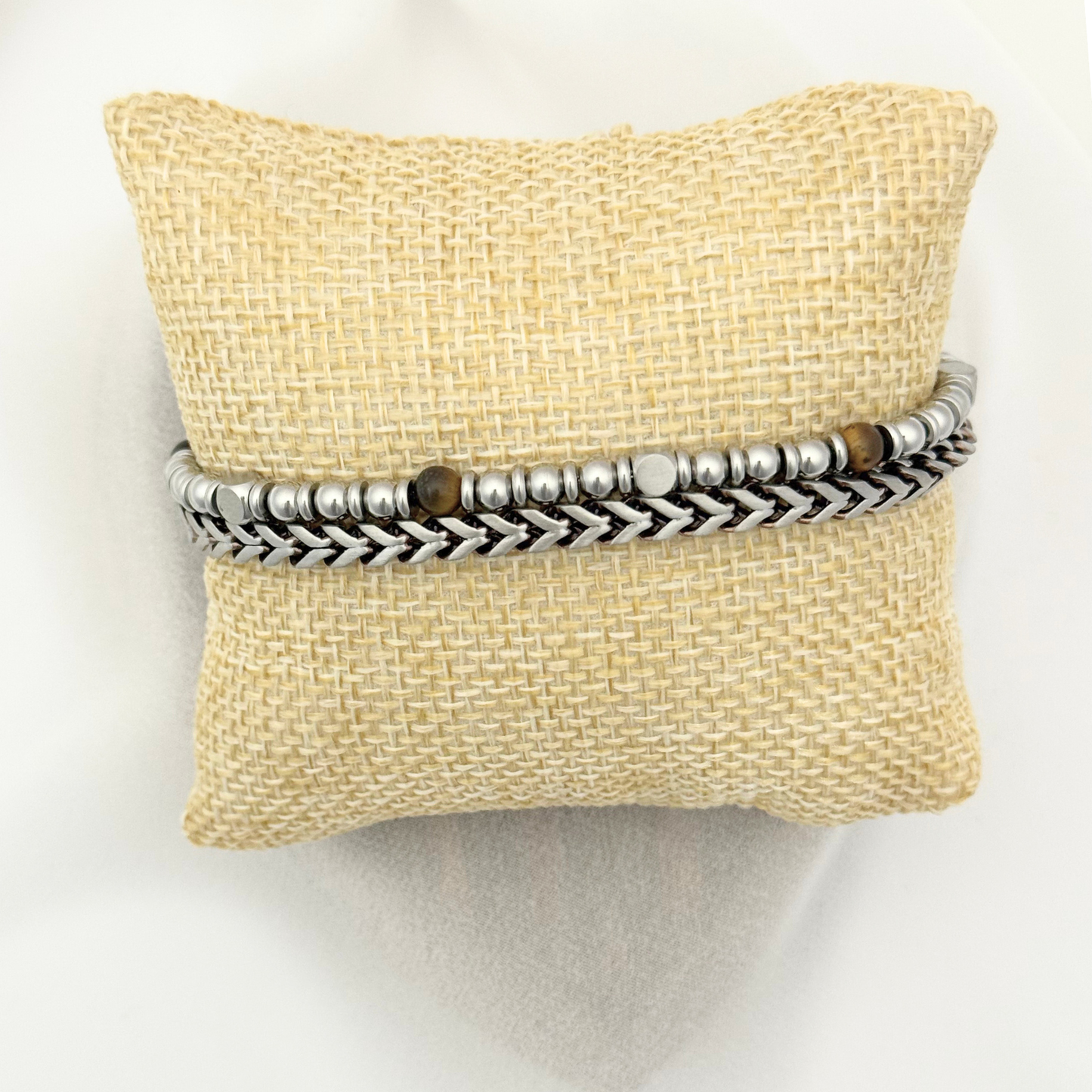 PULSERA ACERO 2 CADENAS PN CABALLERO