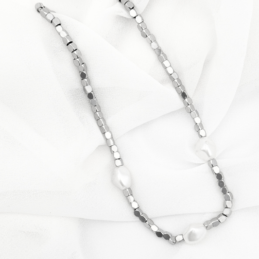 GARGANTILLA PERLA ACERO