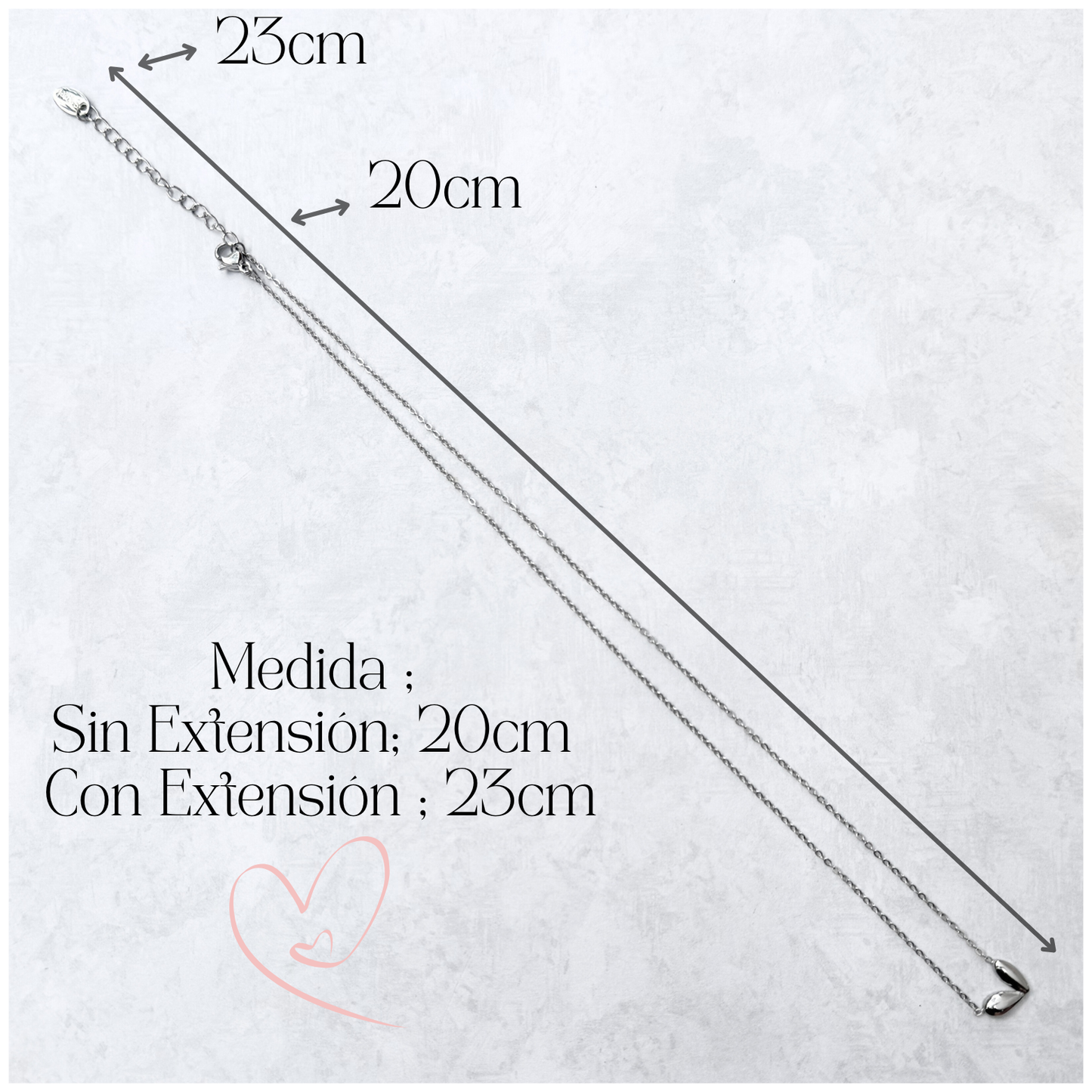 GARGANTILLA  CORAZON OVAL ACERO