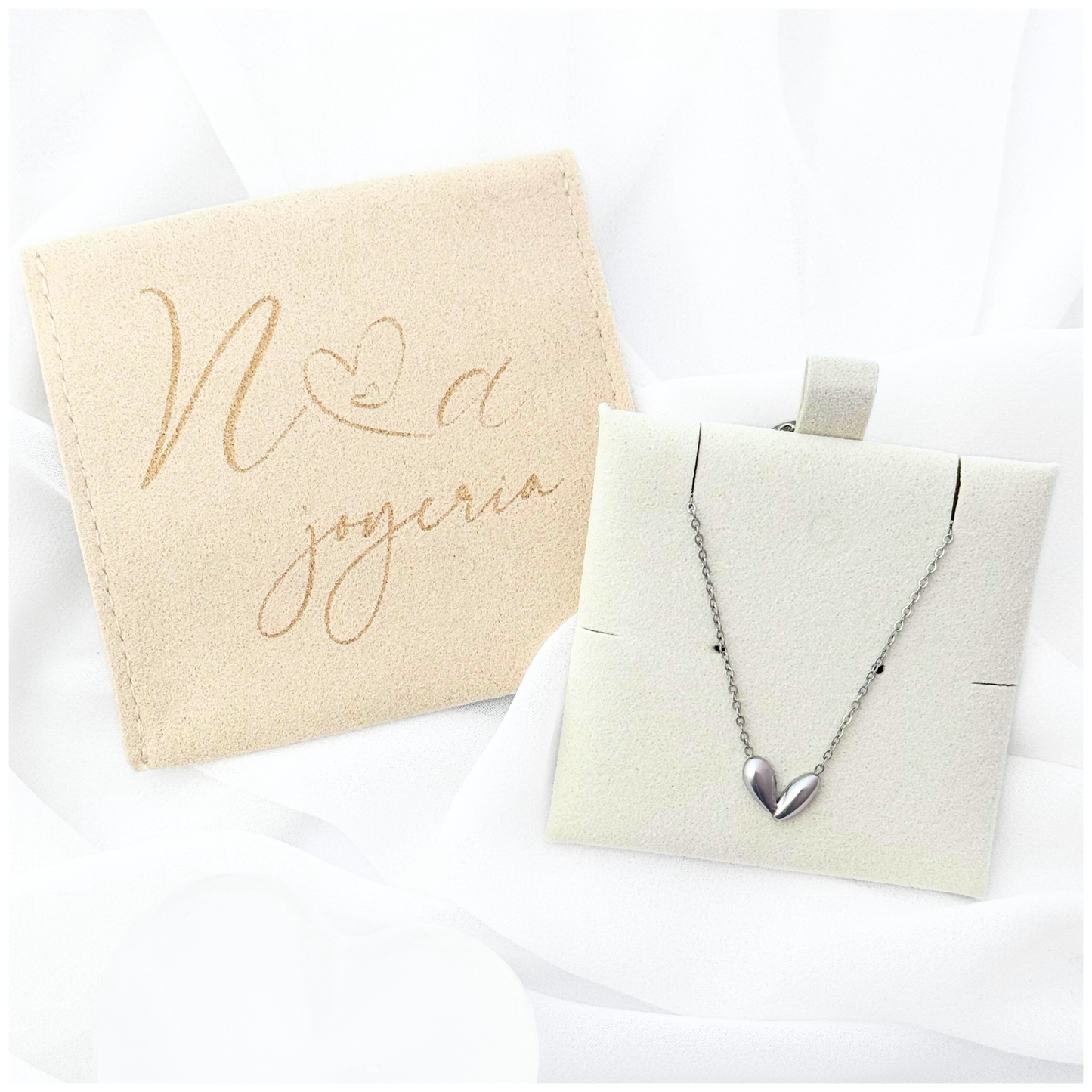 GARGANTILLA  CORAZON OVAL ACERO