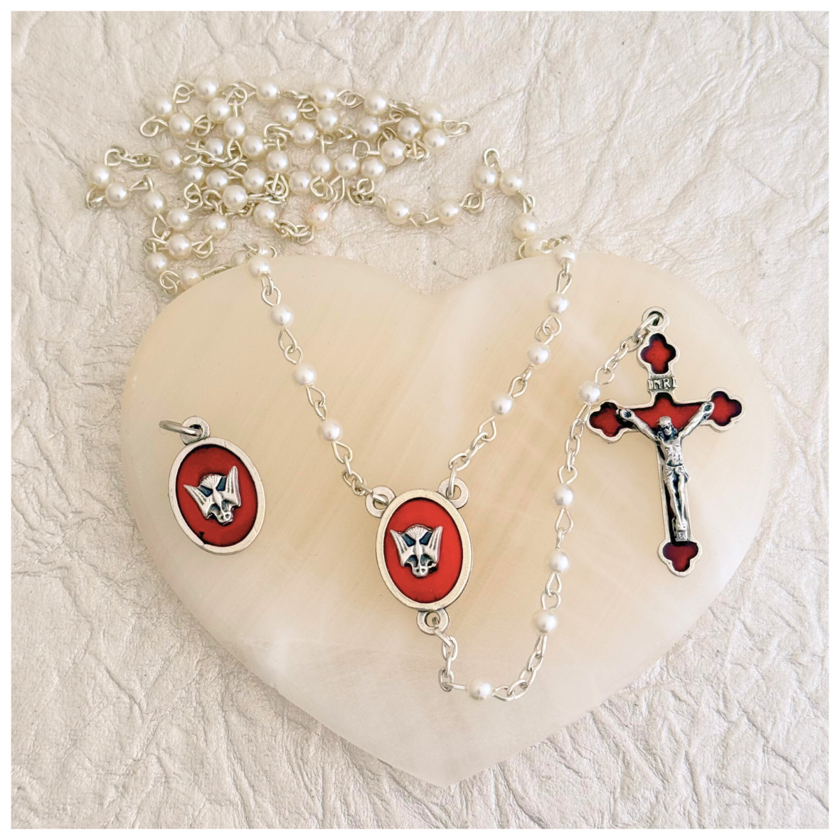 ROSARIO EN PERLA MEDALLA ESPIRITU SANTO