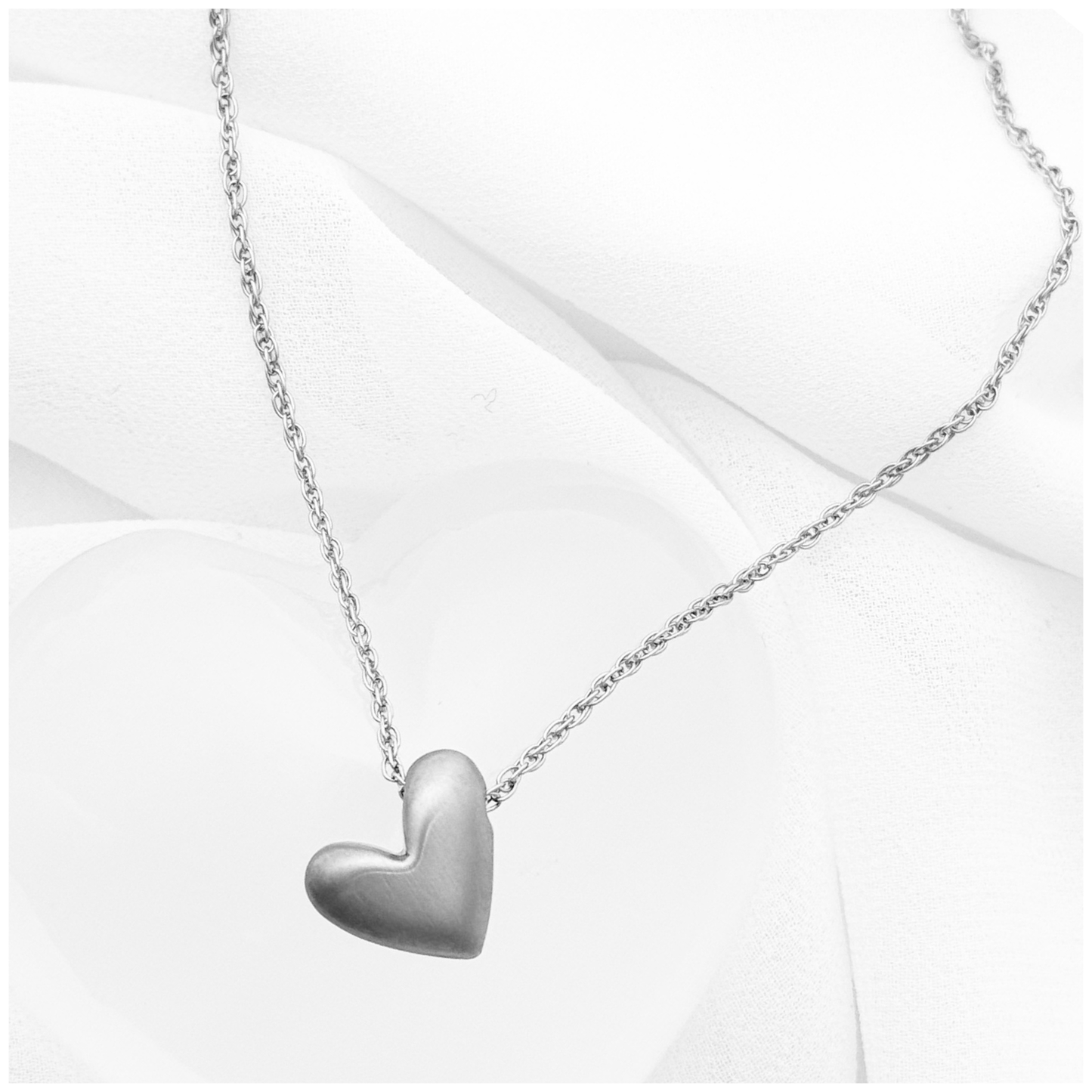 GARGANTILLA CORAZON MATE ACERO