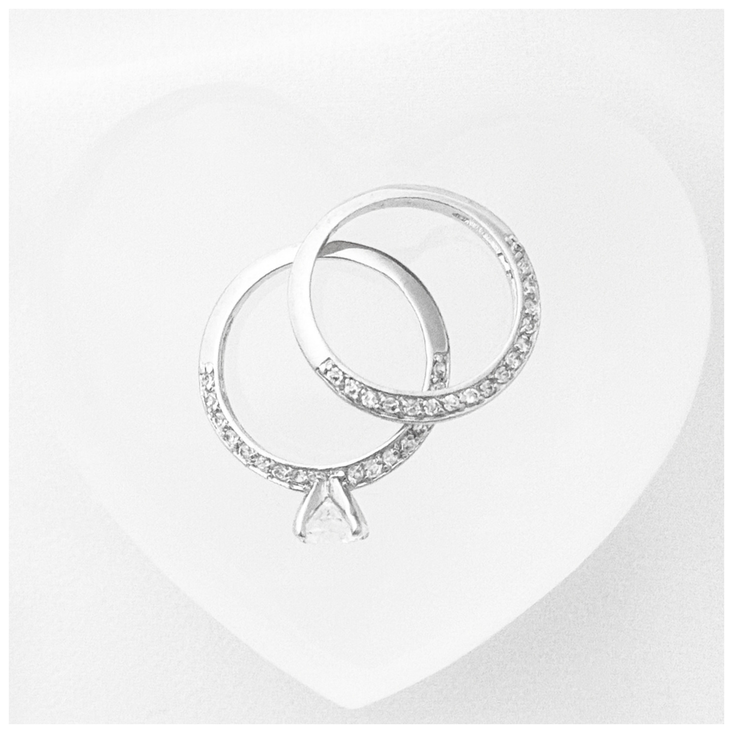 ANILLO SOLITTARIO DOBLE CON CIRCONIAS PLATA .925 RODIO