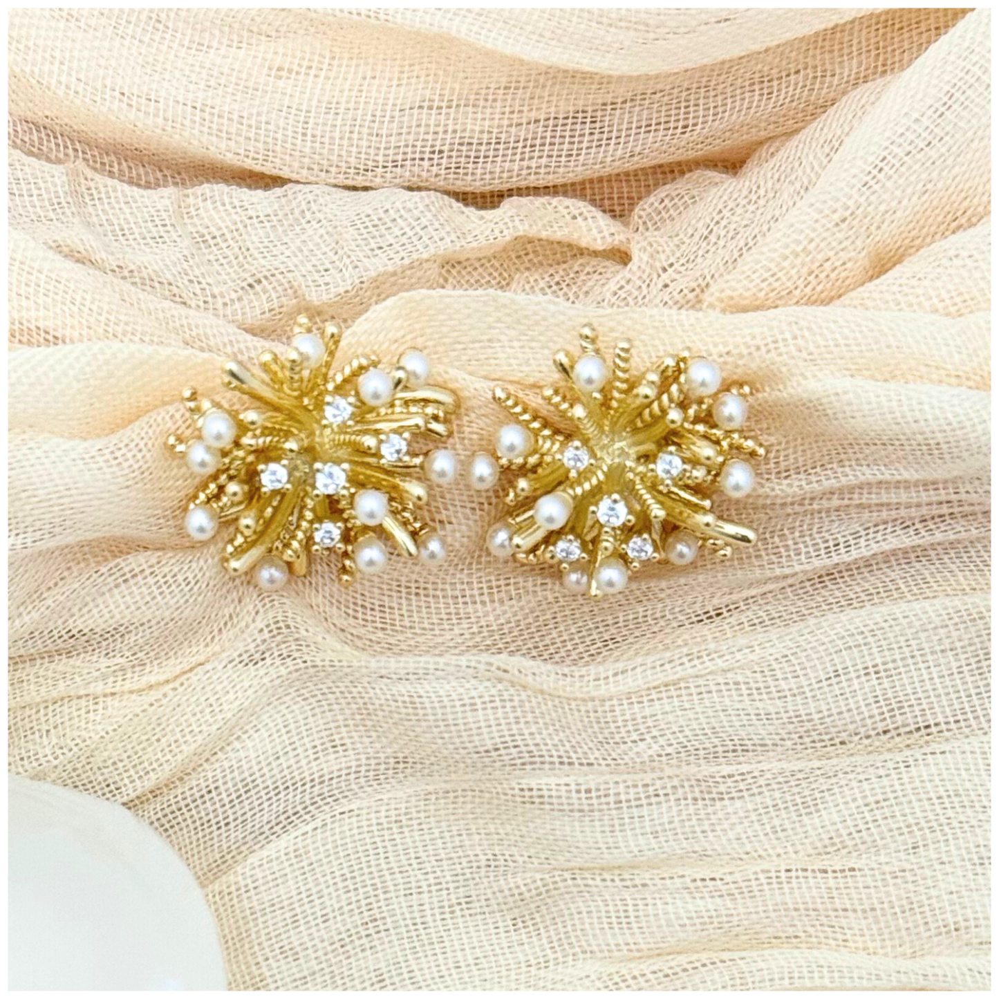 ARETE  ERIZO PERLA CHAPA