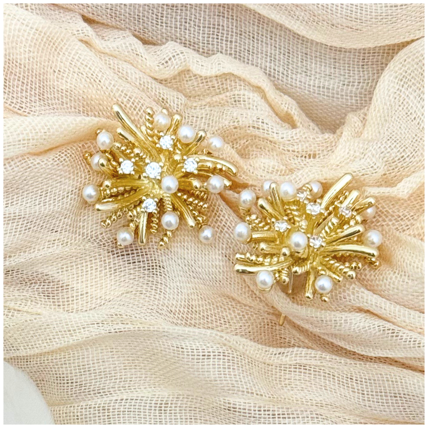 ARETE  ERIZO PERLA CHAPA