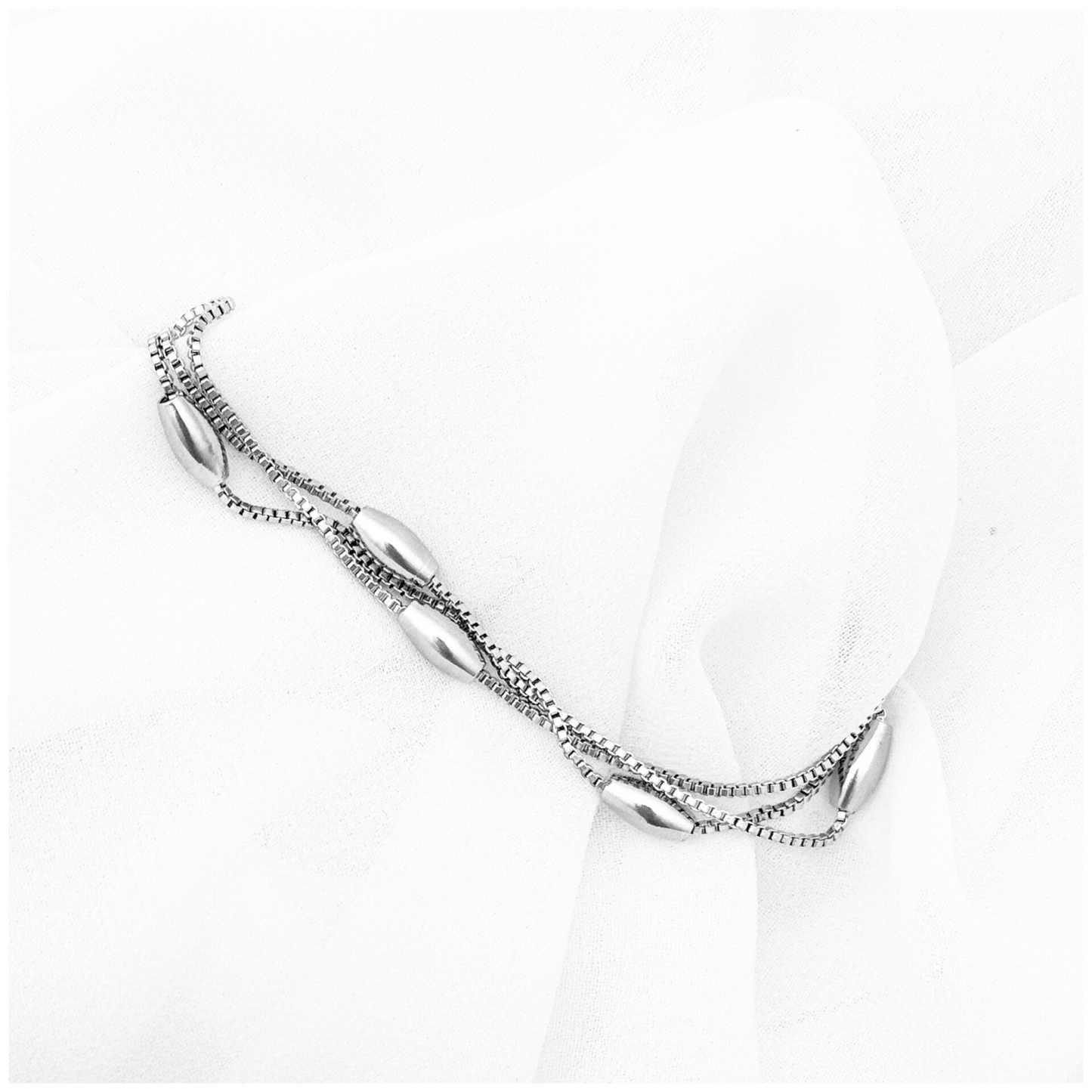 PULSERA DOBLE CADENA ACERO