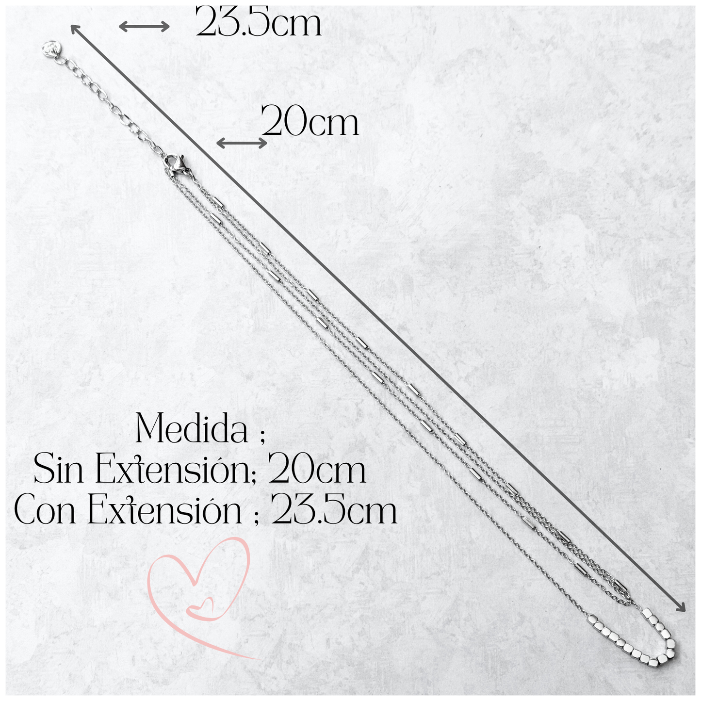 GARGANTILLA DOBLE BARRA CUBO ACERO